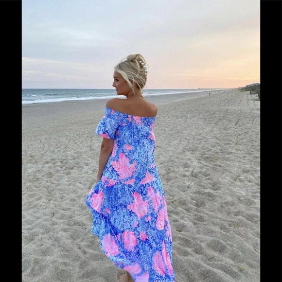 Lilly Pulitzer Dezi off shoulder Maxi dress Sway with me - Picture 1 of 10